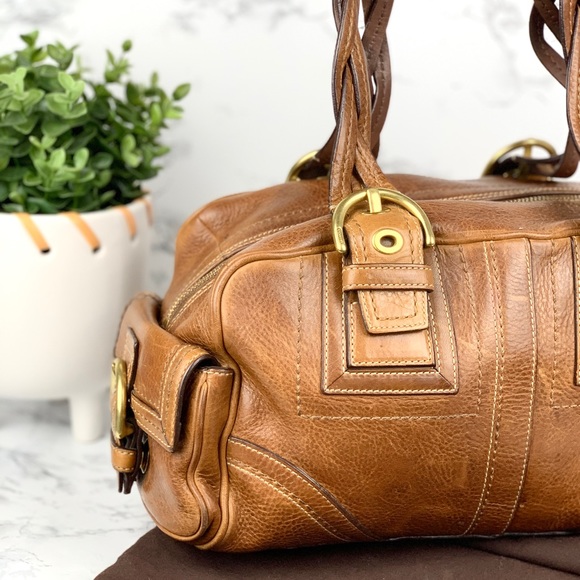 COACH Soho Mia Leather Distressed Satchel - Picture 4 of 7